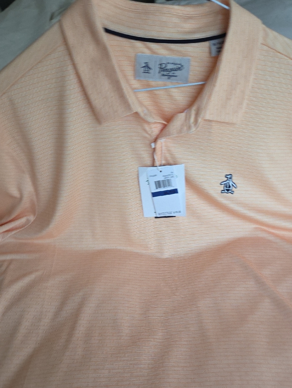 Penguin Golf Polo In A Warm Apricot (Orange/Yellow).  Men's XL